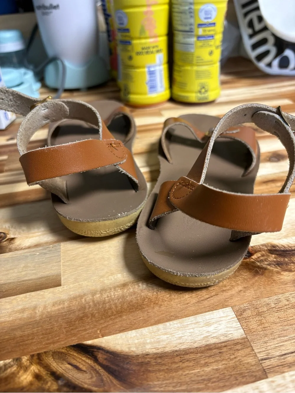 Sun Sans Surfer Brown Leather Buckle Sandals